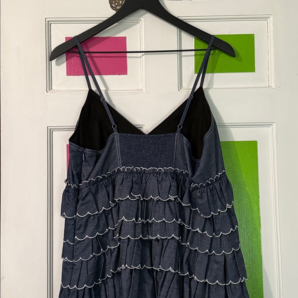 (Anthropologie) Geisha Designs Tiered Denim Dress - Picture 5 of 5